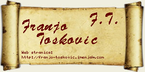 Franjo Tošković vizit kartica